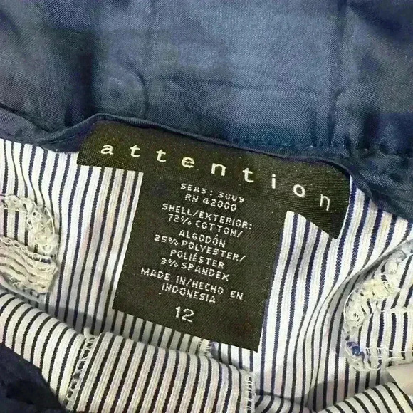 Attention Blue and White Pen Stripes Trousers Size 12 - Picture 4 of 4